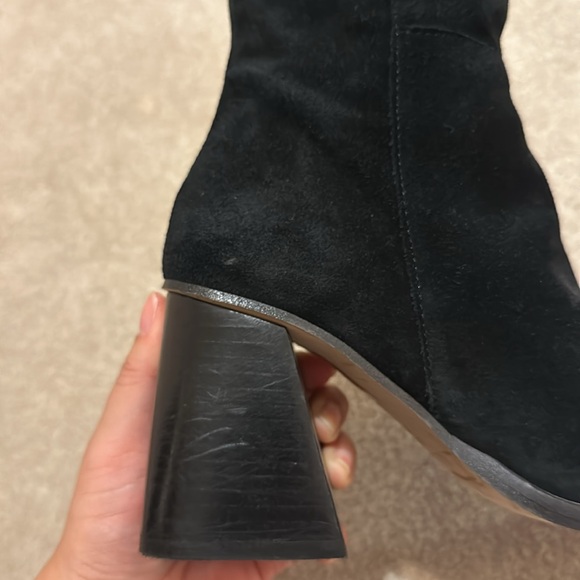 ALOHAS South Suede black ankle booties with block heel size 5 - Picture 12 of 13